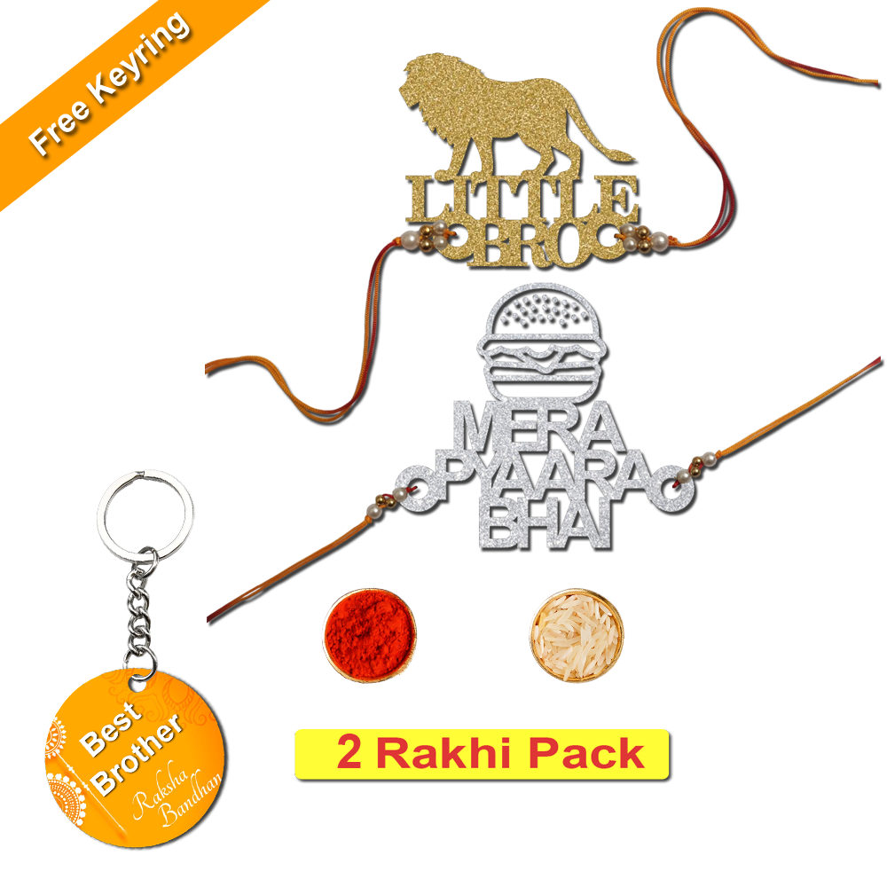 Combo Rakhi Set with Free Keychain for Rakshabandhan (Mera Pyara Bhai)