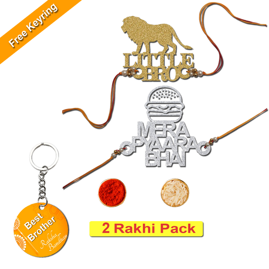 Combo Rakhi Set with Free Keychain for Rakshabandhan (Mera Pyara Bhai)