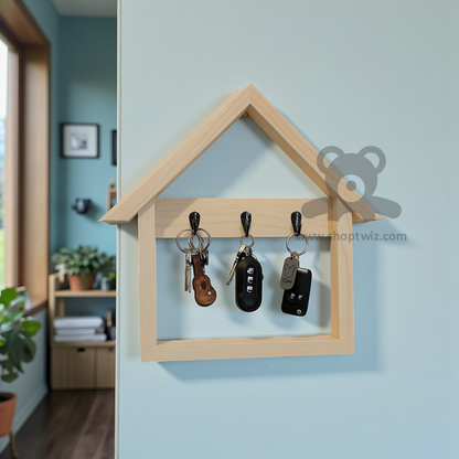 ShopTwiz Wooden House Style Key Hanger