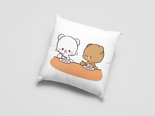 Mocha Bear Printed Cushion