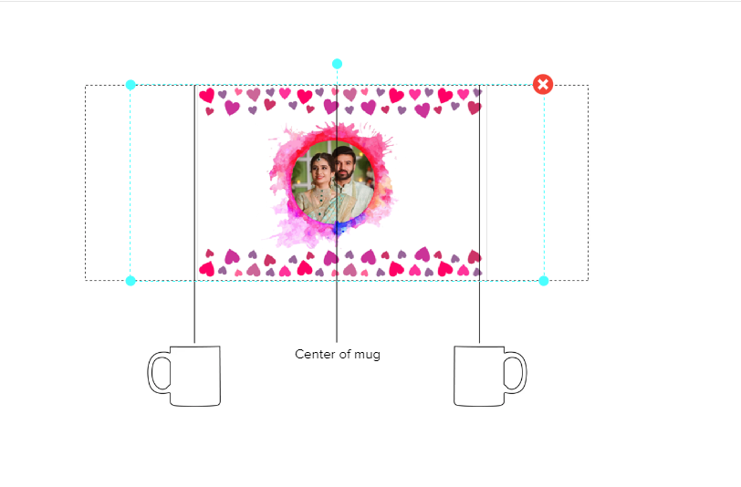 Customized Coffee Mug - Add Your Own Photo - Colorful Heart Pattern