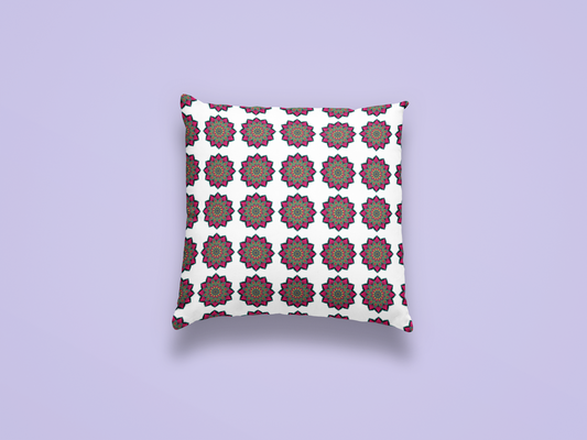 Printed Ethnic Cushion Cover with Filler Included ( 12 inch x 12 inch )