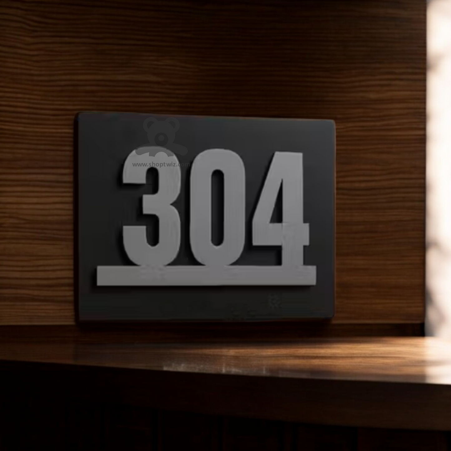 ShopTwiz Square Z Black with Color Wood Letter Name Plate for House and Office