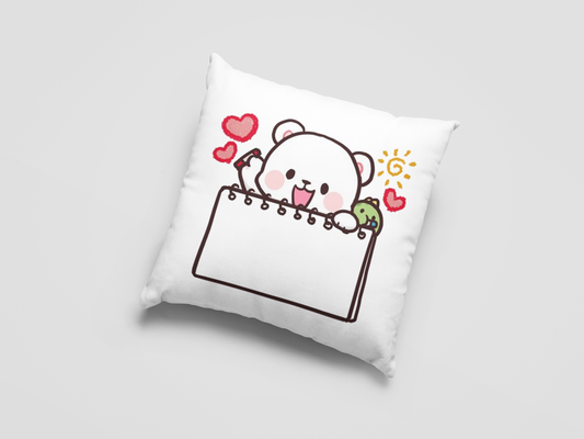 Mocha Bear Printed Cushion