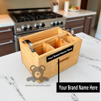 ShopTwiz Wooden Spoon Stand – Elegant Corporate Gift & Kitchen Organizer