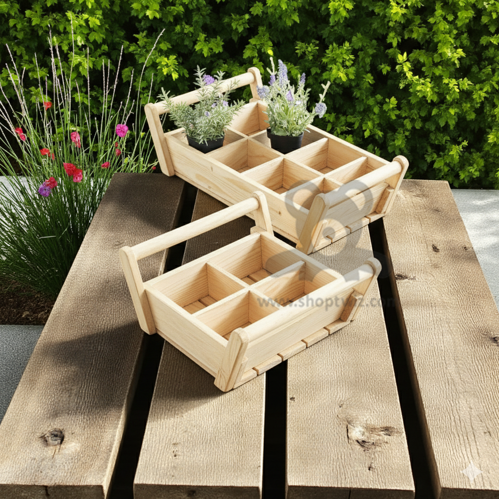 ShopTwiz Customized Wooden Flower Pot – Personalize with Logo or Name | Elegant Corporate Gift