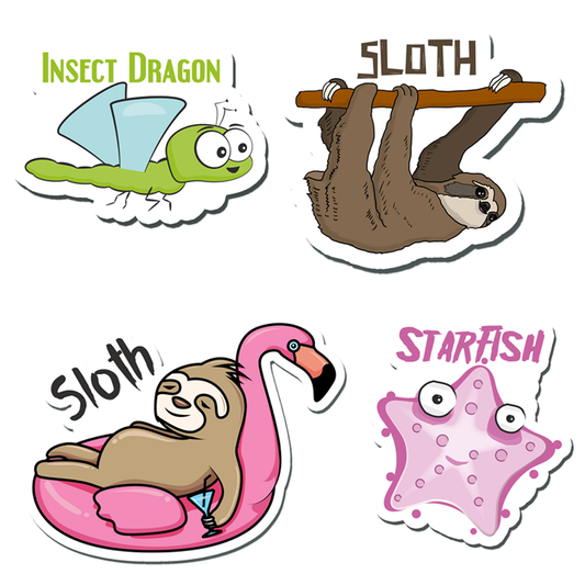 ShopTwiz Sloth  Baby/Kids Learning Fridge Magnet and Door Magnets (Set of 4 Magnets)