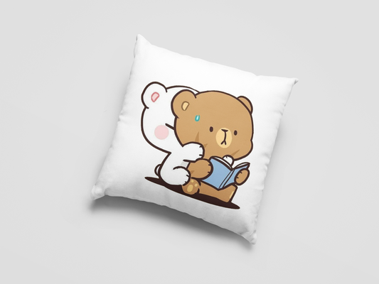 Mocha Bear Printed Cushion