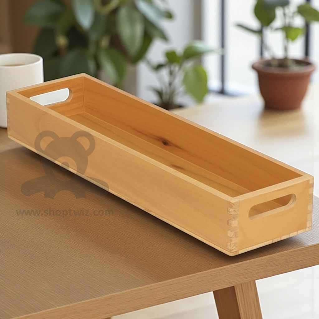 ShopTwiz Wooden Rectangle Tray