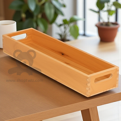 ShopTwiz Wooden Rectangle Tray