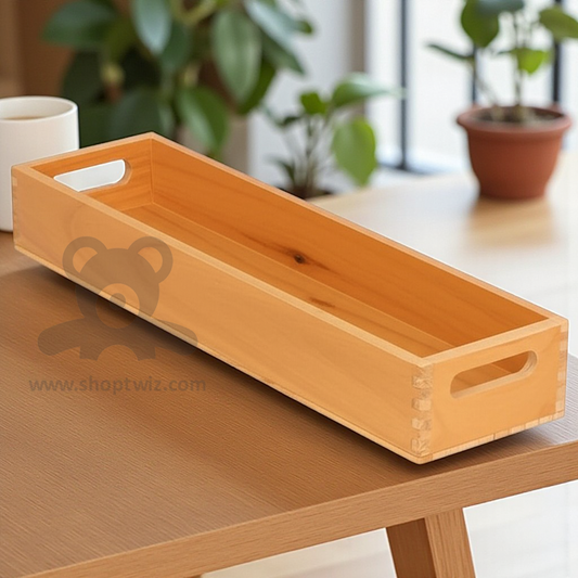 ShopTwiz Wooden Rectangle Tray