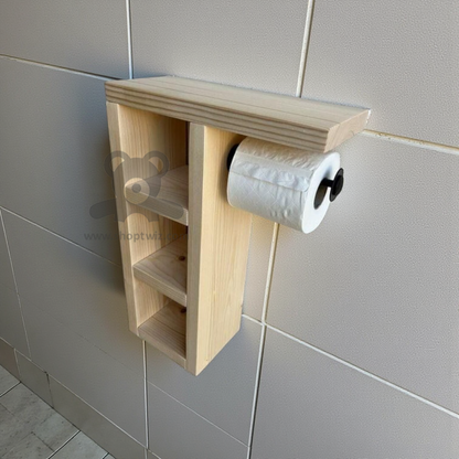 ShopTwiz Wooden Rectangle Toilet Paper Holder