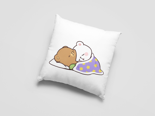 Mocha Bear Printed Cushion