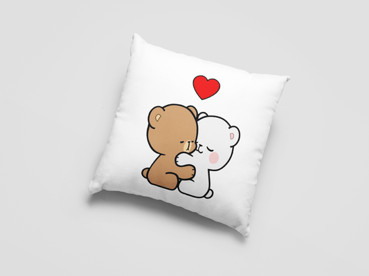 Mocha Bear Printed Cushion