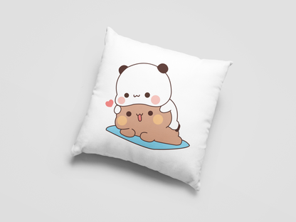 Mocha Bear Printed Cushion