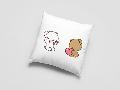 Mocha Bear Printed Cushion