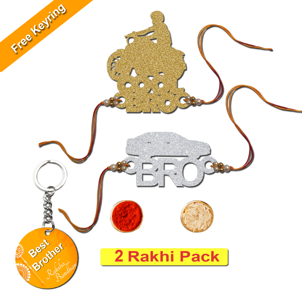 Combo Rakhi Set with Free Keychain for Rakshabandhan (Cool Bro )