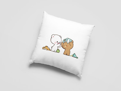 Mocha Bear Printed Cushion