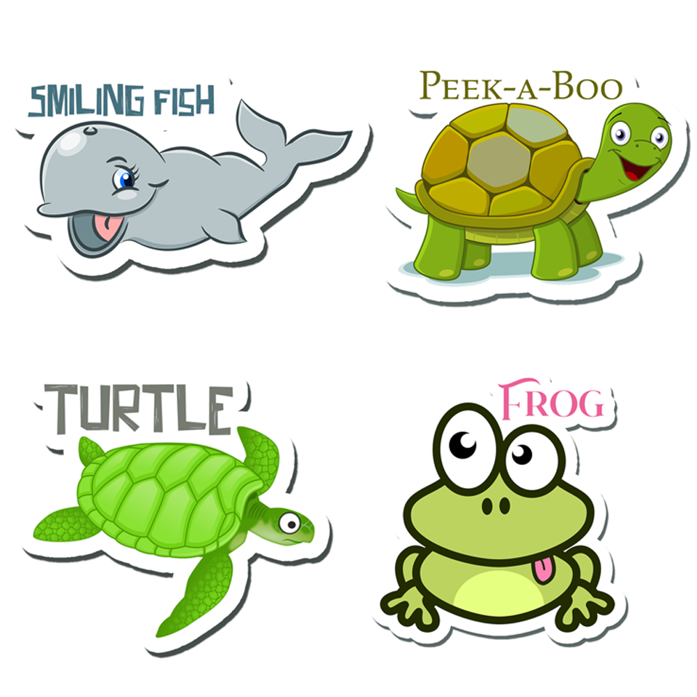 ShopTwiz Turtle Baby/Kids Learning Fridge Magnet and Door Magnets (Set of 4 Magnets)