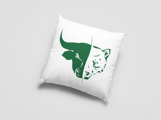 Bull And  Bear Printed Cushion