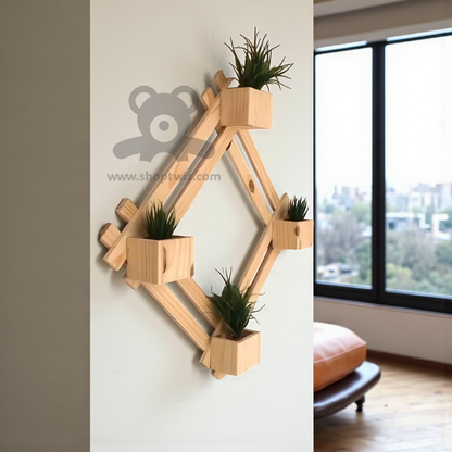 ShopTwiz Wooden Decorative Cube Design Stand