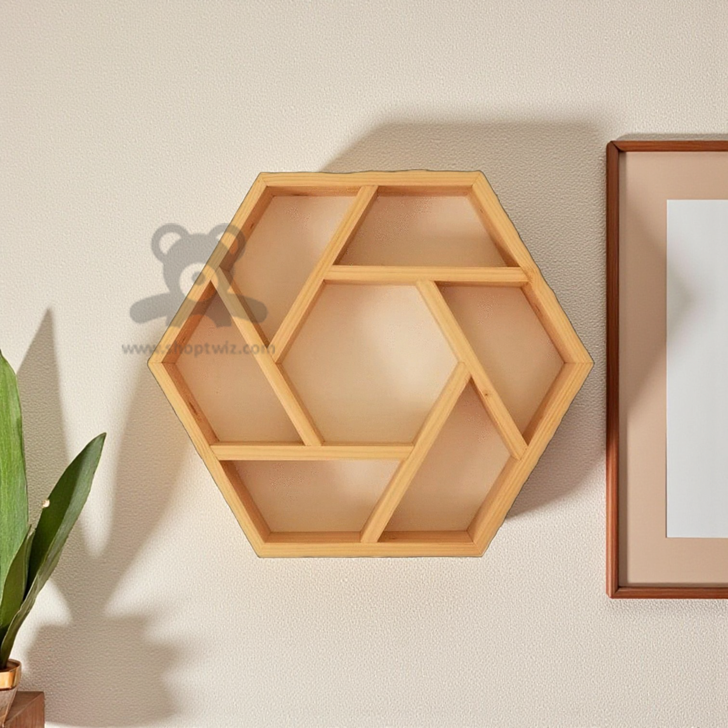 ShopTwiz Wooden Hexagon Style Stand