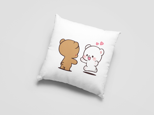 Mocha Bear Printed Cushion