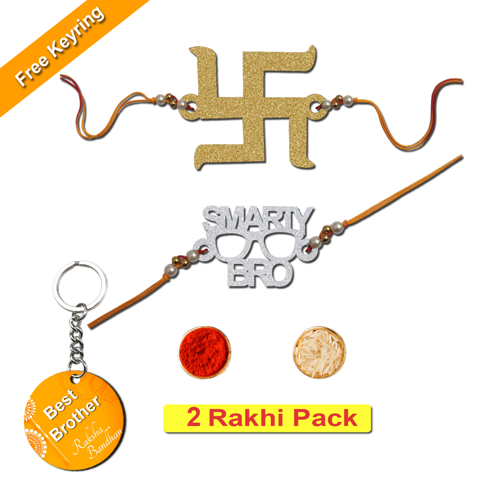 Combo Rakhi Set with Free Keychain for Rakshabandhan (Smarty Brother )