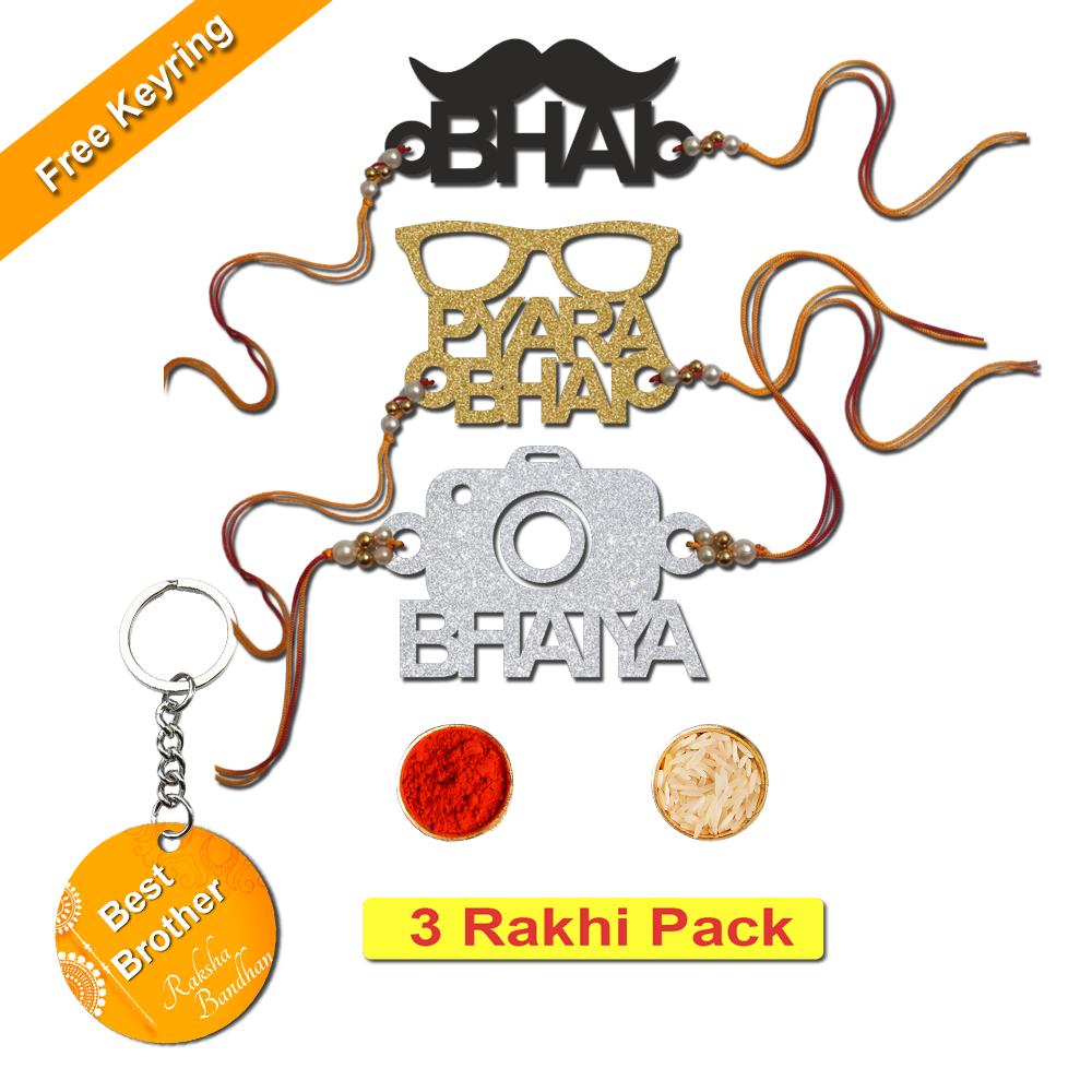 Combo Rakhi Set with Free Keychain for Rakshabandhan ( Bhai )