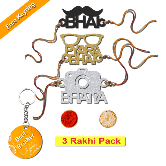 Combo Rakhi Set with Free Keychain for Rakshabandhan ( Bhai )