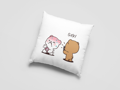 Mocha Bear Printed Cushion