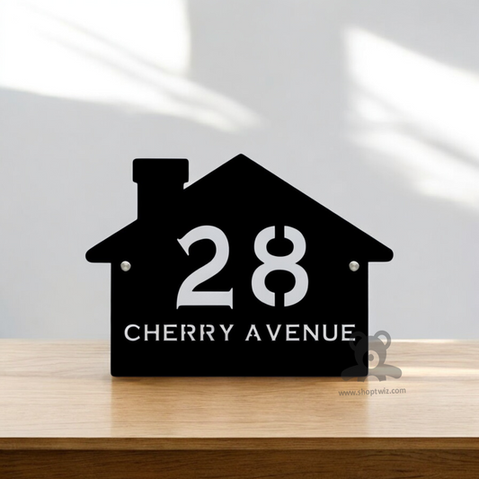 ShopTwiz House Black White Letter's Name Plate for House and Office