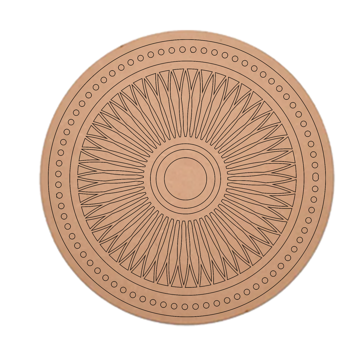 MDF Pre Marked Beautiful Round Cutout Design Art