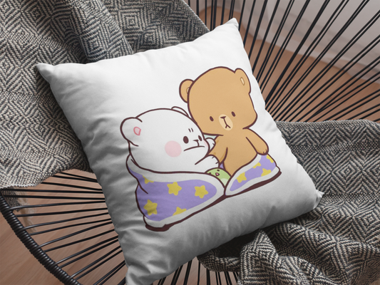 Mocha Bear Printed Cushion