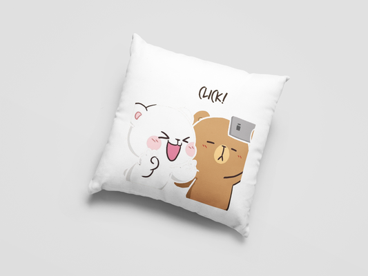 Mocha Bear Printed Cushion