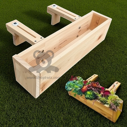 ShopTwiz Wooden Pot Tray for Garden Decoration