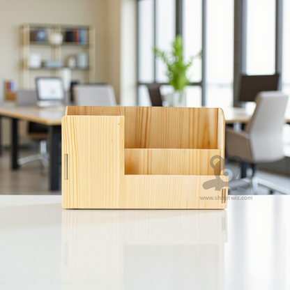 ShopTwiz Wooden Pen and Card Stand
