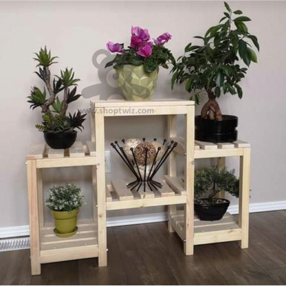 ShopTwiz Wooden Three-Joint Pot Stand