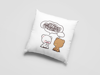 Mocha Bear  Printed Cushion