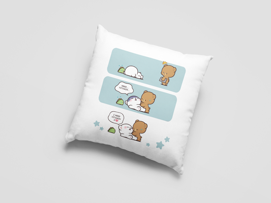 Mocha Bear Printed Cushion