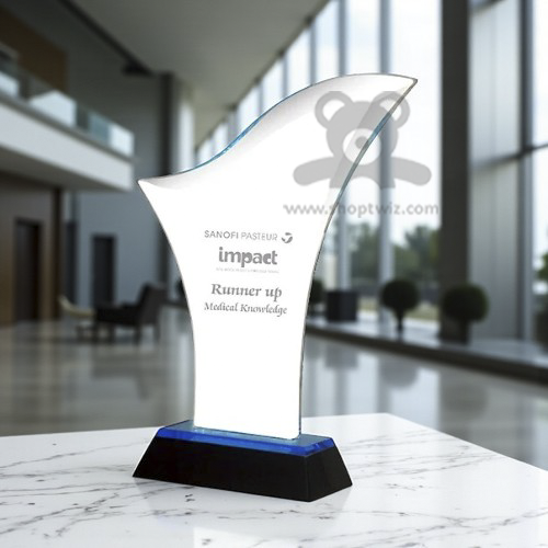 ShopTwiz Customized Acrylic Trophy – Personalized Logo & Name Corporate Gift