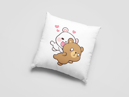 Mocha Bear Printed Cushion