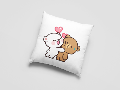 Mocha Bear Printed Cushion