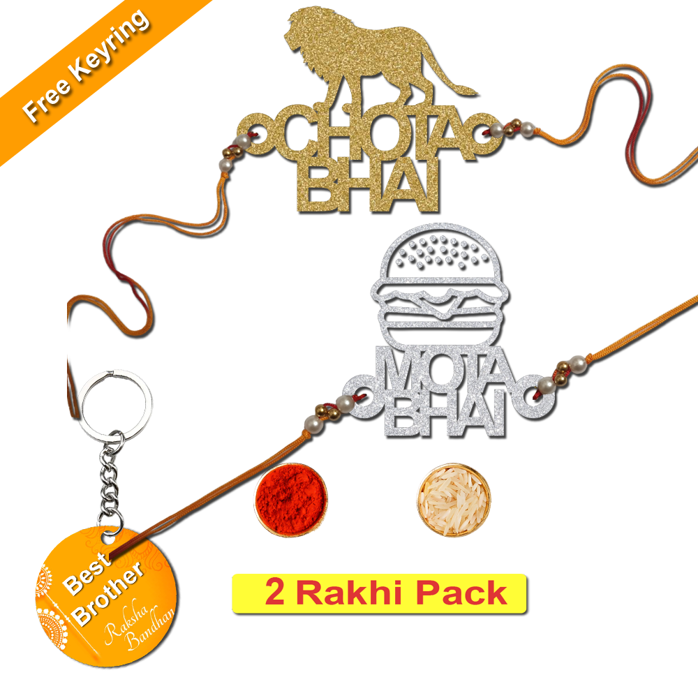 Combo Rakhi Set with Free Keychain for Rakshabandhan (Mota Bhai )