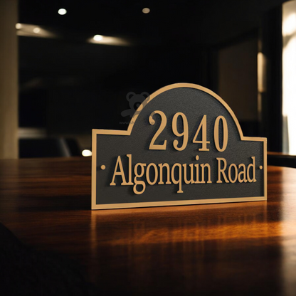 ShopTwiz Rectangle Design Golden Border and Letter Name Plate for House and Office