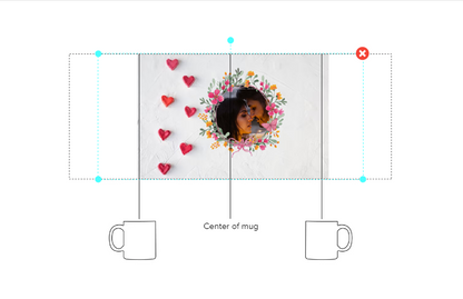 Customized Coffee Mug - Add Your Own Photo - Heart Pattern