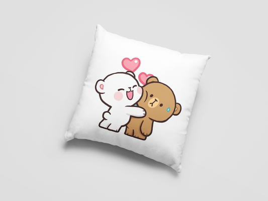 Mocha Bear Printed Cushion