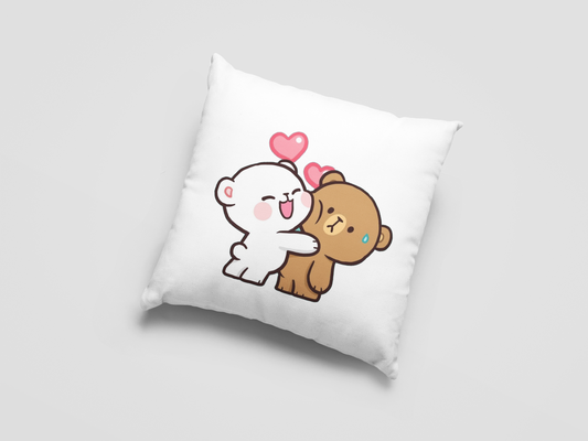 Mocha Bear Printed Cushion