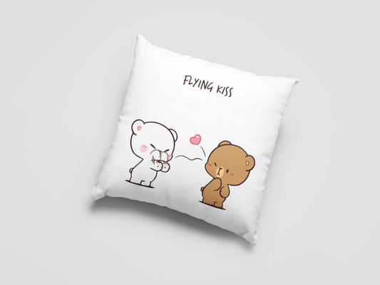 Mocha Bear Printed Cushion