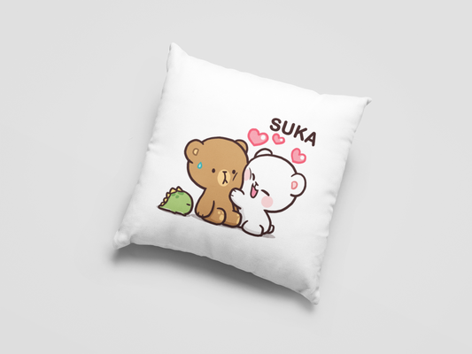 Mocha Bear Printed Cushion